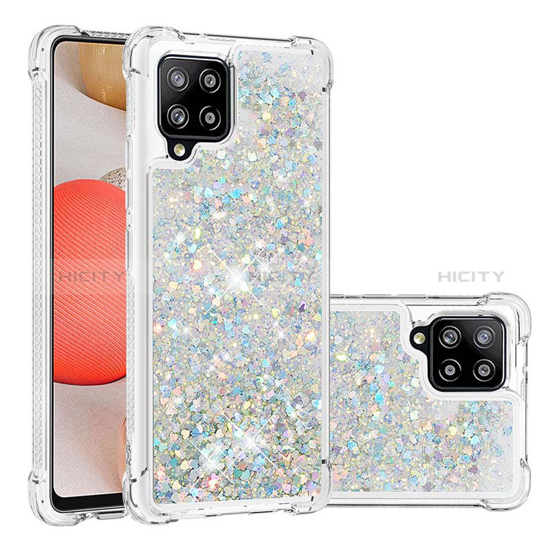 Coque Silicone Housse Etui Gel Bling-Bling S01 pour Samsung Galaxy A42 5G Argent Plus