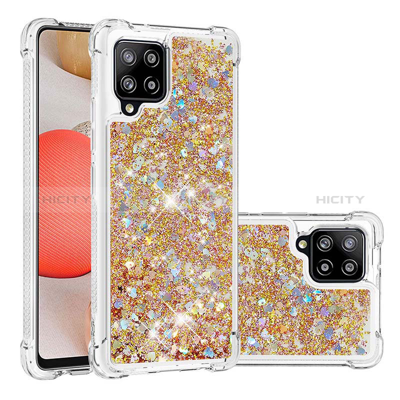 Coque Silicone Housse Etui Gel Bling-Bling S01 pour Samsung Galaxy A42 5G Or Plus