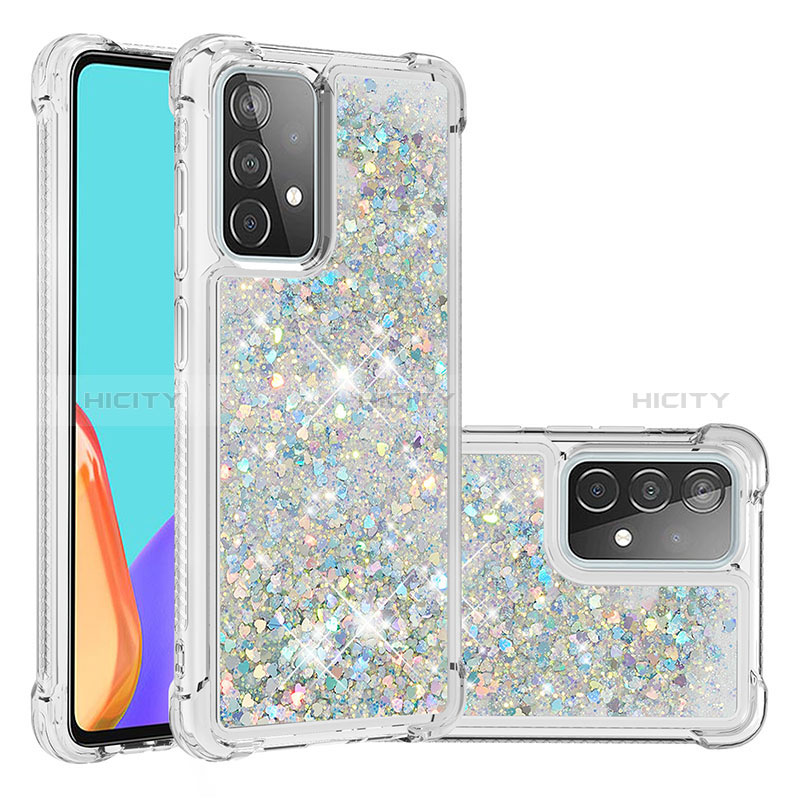 Coque Silicone Housse Etui Gel Bling-Bling S01 pour Samsung Galaxy A52s 5G Argent Plus