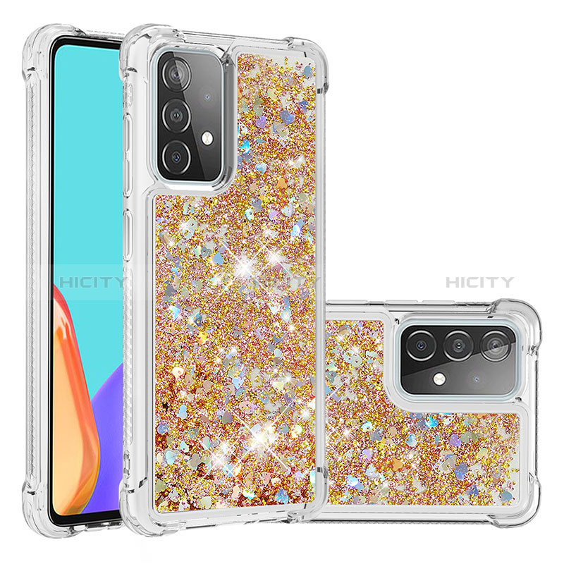 Coque Silicone Housse Etui Gel Bling-Bling S01 pour Samsung Galaxy A52s 5G Or Plus