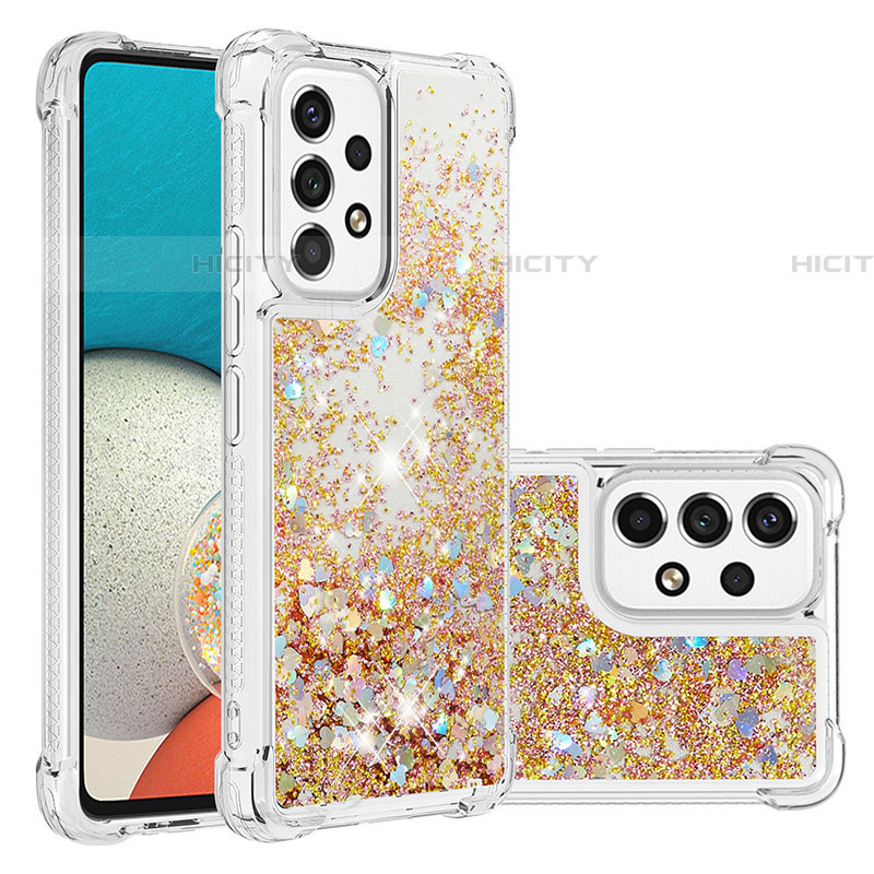 Coque Silicone Housse Etui Gel Bling-Bling S01 pour Samsung Galaxy A53 5G Or Plus