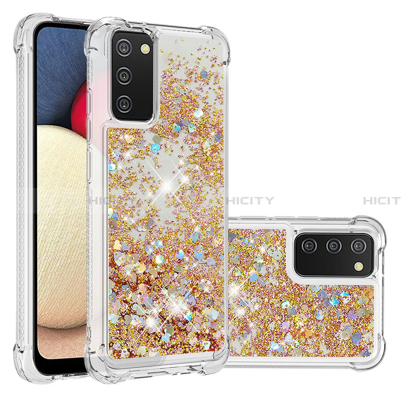 Coque Silicone Housse Etui Gel Bling-Bling S01 pour Samsung Galaxy F02S SM-E025F Or Plus