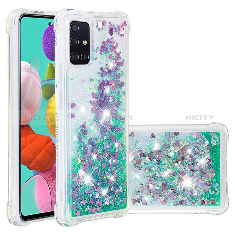 Coque Silicone Housse Etui Gel Bling-Bling S01 pour Samsung Galaxy M40S Vert Plus