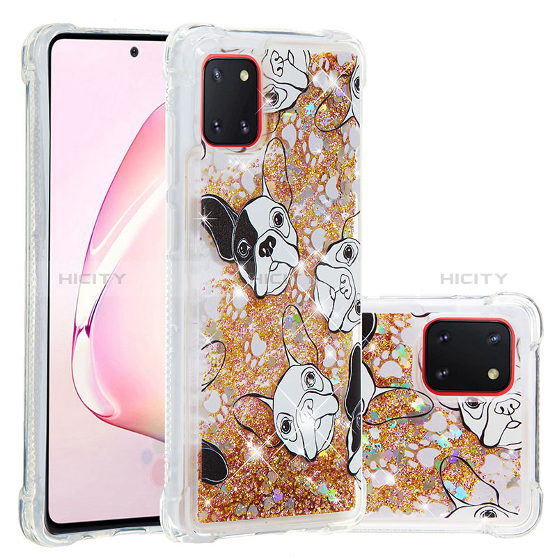 Coque Silicone Housse Etui Gel Bling-Bling S01 pour Samsung Galaxy M60s Or Plus