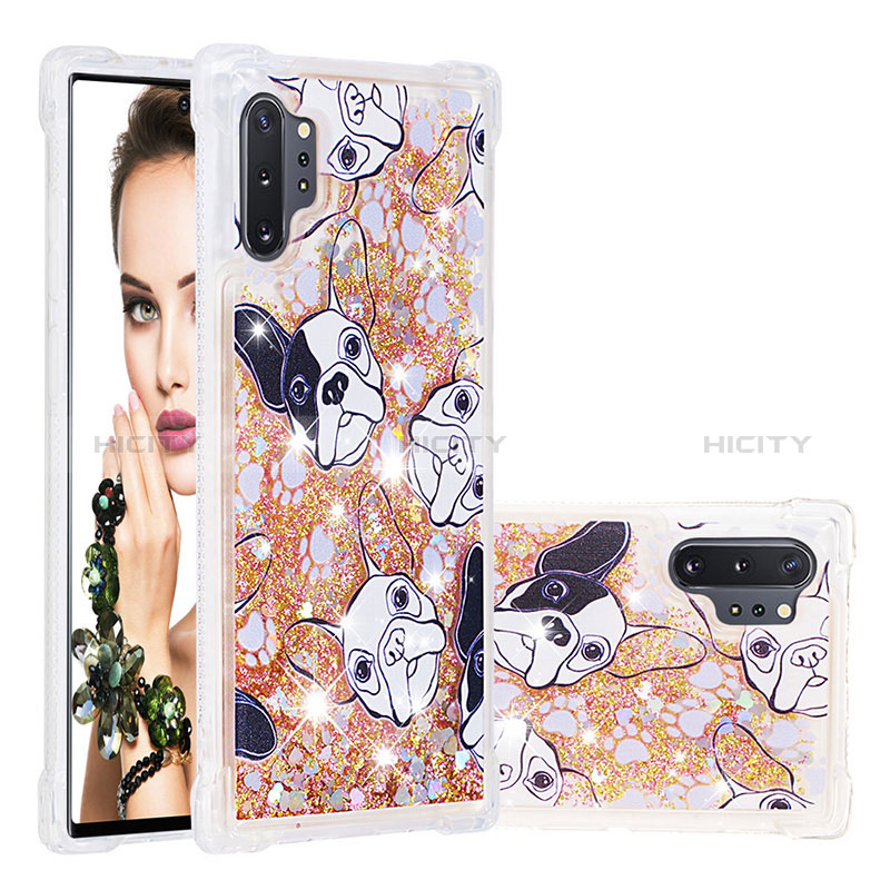 Coque Silicone Housse Etui Gel Bling-Bling S01 pour Samsung Galaxy Note 10 Plus 5G Or Plus