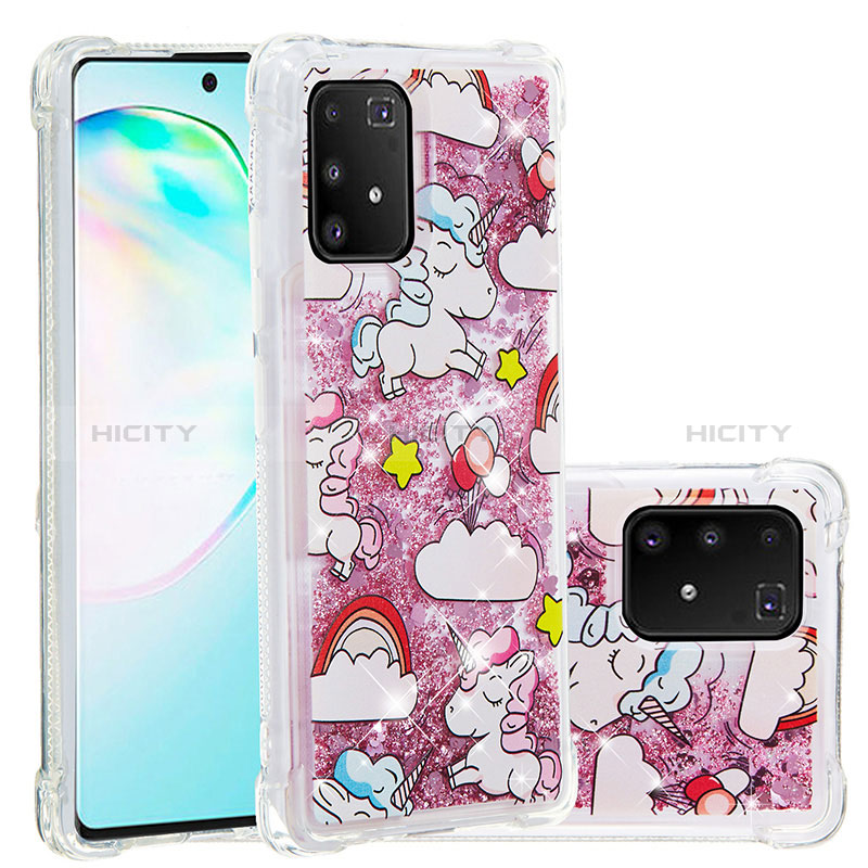 Coque Silicone Housse Etui Gel Bling-Bling S01 pour Samsung Galaxy S10 Lite Rouge Plus