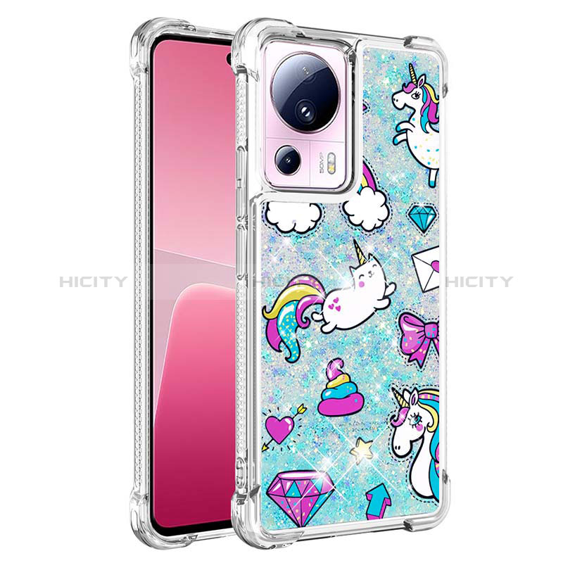 Coque Silicone Housse Etui Gel Bling-Bling S01 pour Xiaomi Mi 12 Lite NE 5G Bleu Ciel Plus