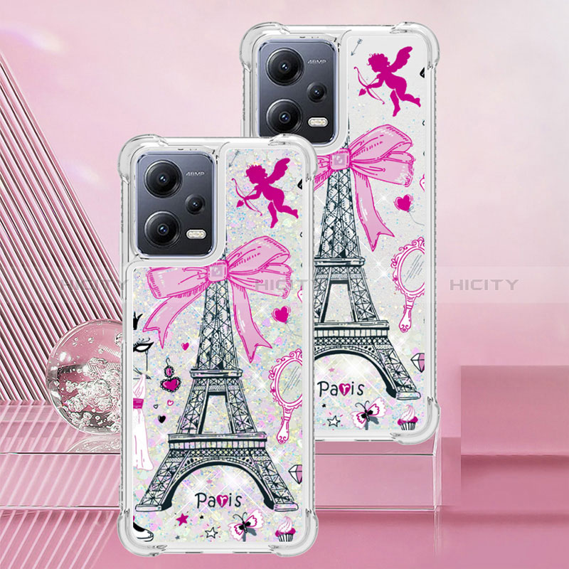 Coque Silicone Housse Etui Gel Bling-Bling S01 pour Xiaomi Poco X5 5G Or Rose Plus