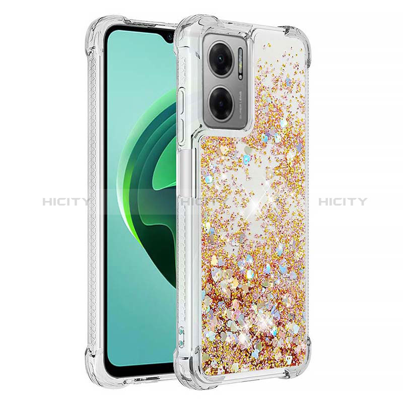 Coque Silicone Housse Etui Gel Bling-Bling S01 pour Xiaomi Redmi Note 11E 5G Or Plus