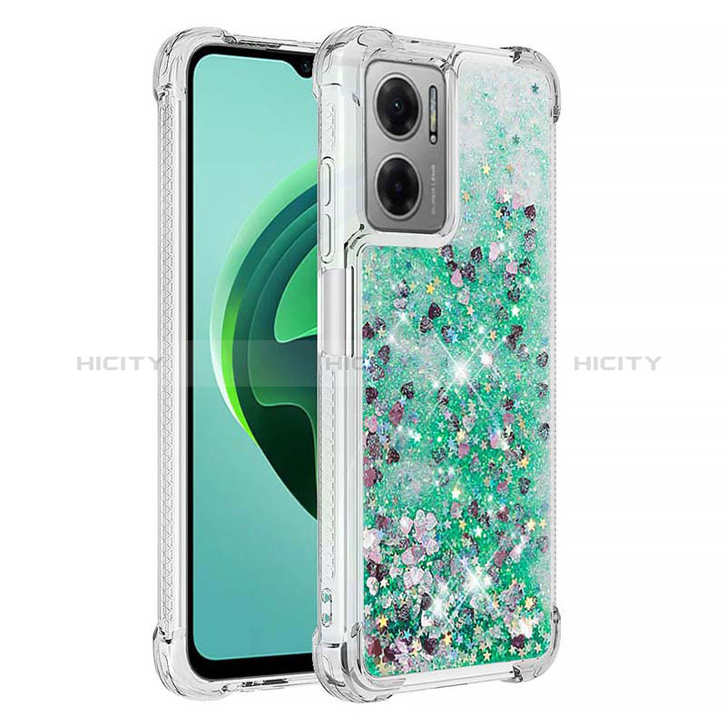 Coque Silicone Housse Etui Gel Bling-Bling S01 pour Xiaomi Redmi Note 11E 5G Vert Plus