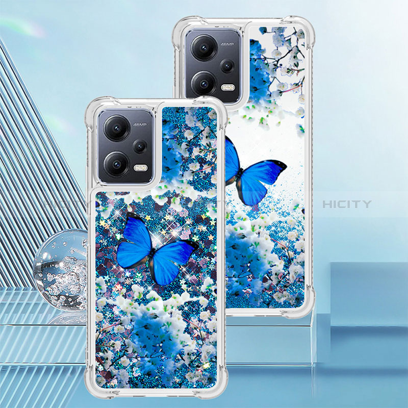 Coque Silicone Housse Etui Gel Bling-Bling S01 pour Xiaomi Redmi Note 12 5G Bleu Plus