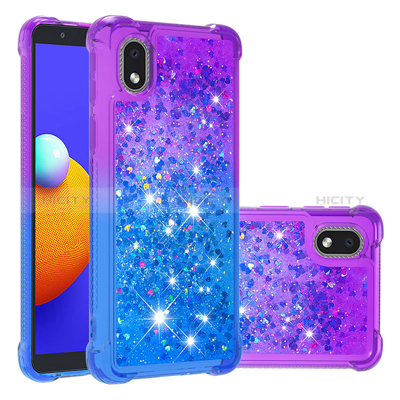 Coque Silicone Housse Etui Gel Bling-Bling S02 pour Samsung Galaxy A01 Core Violet Plus