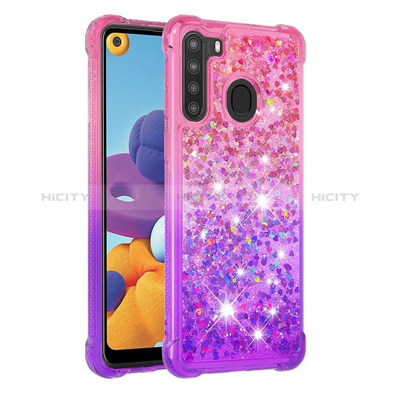 Coque Silicone Housse Etui Gel Bling-Bling S02 pour Samsung Galaxy A21 Plus