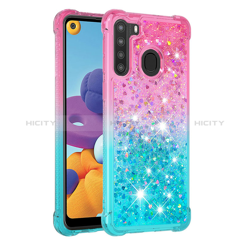 Coque Silicone Housse Etui Gel Bling-Bling S02 pour Samsung Galaxy A21 Plus