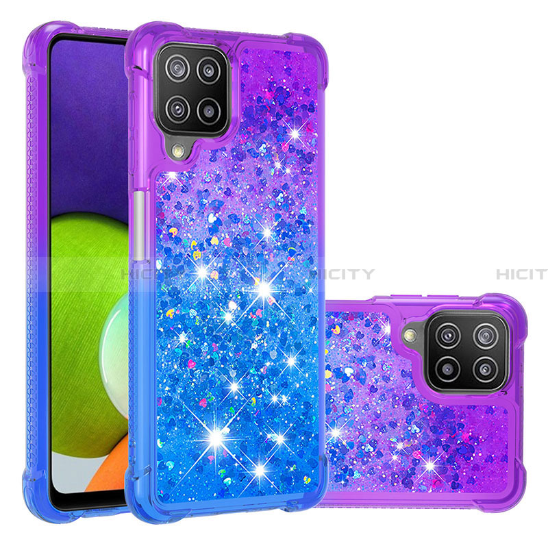 Coque Silicone Housse Etui Gel Bling-Bling S02 pour Samsung Galaxy A22 4G Violet Plus