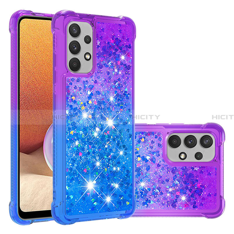 Coque Silicone Housse Etui Gel Bling-Bling S02 pour Samsung Galaxy A32 4G Violet Plus