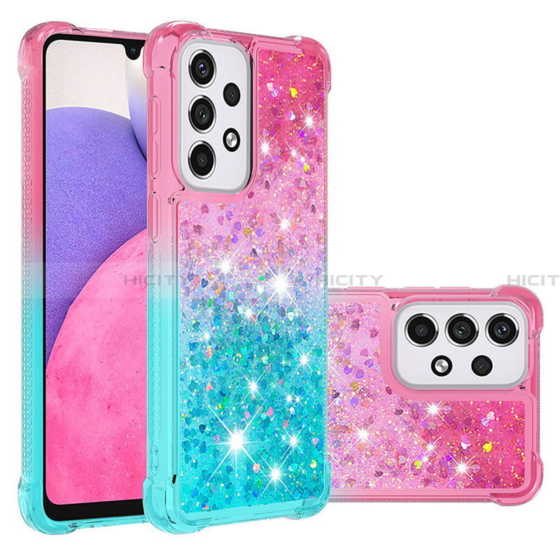 Coque Silicone Housse Etui Gel Bling-Bling S02 pour Samsung Galaxy A33 5G Rose Plus