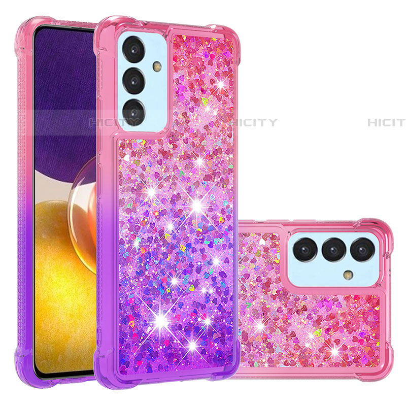 Coque Silicone Housse Etui Gel Bling-Bling S02 pour Samsung Galaxy A34 5G Rose Rouge Plus