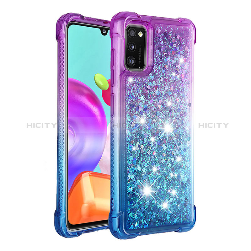 Coque Silicone Housse Etui Gel Bling-Bling S02 pour Samsung Galaxy A41 Violet Plus