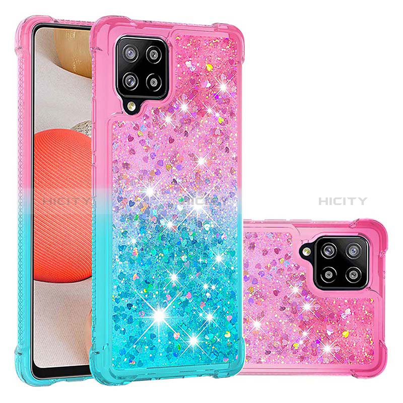 Coque Silicone Housse Etui Gel Bling-Bling S02 pour Samsung Galaxy A42 5G Rose Plus