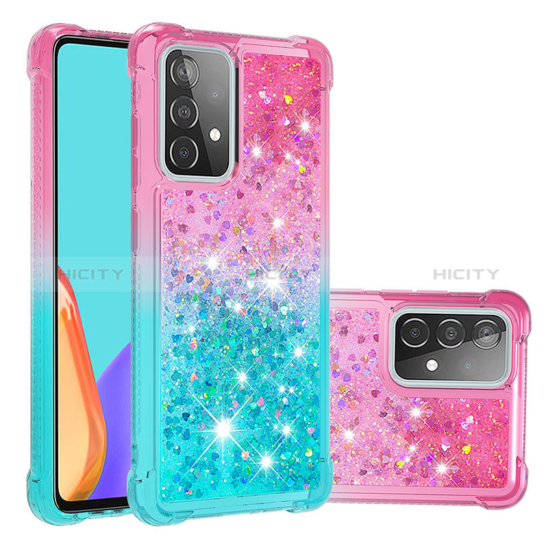 Coque Silicone Housse Etui Gel Bling-Bling S02 pour Samsung Galaxy A52s 5G Rose Plus