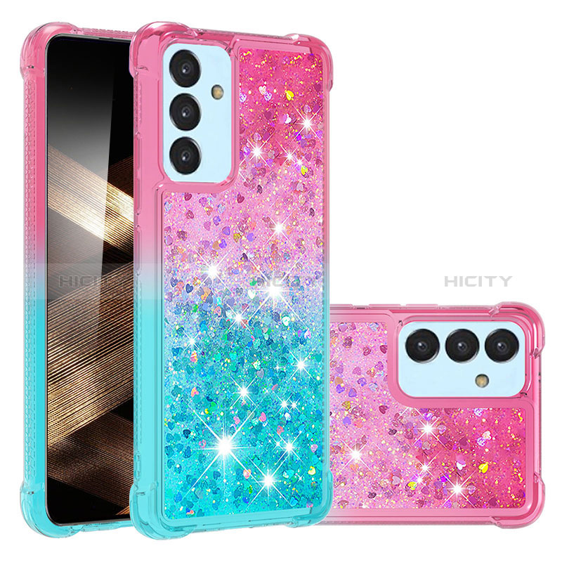 Coque Silicone Housse Etui Gel Bling-Bling S02 pour Samsung Galaxy A55 5G Rose Plus