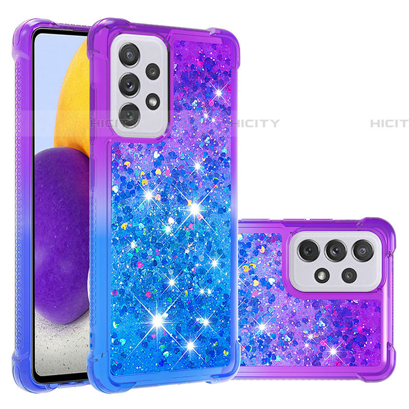 Coque Silicone Housse Etui Gel Bling-Bling S02 pour Samsung Galaxy A73 5G Violet Plus