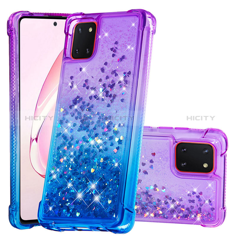 Coque Silicone Housse Etui Gel Bling-Bling S02 pour Samsung Galaxy A81 Violet Plus