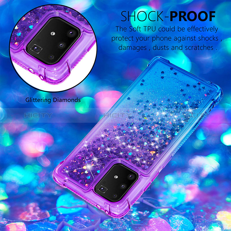 Coque Silicone Housse Etui Gel Bling-Bling S02 pour Samsung Galaxy A91 Plus