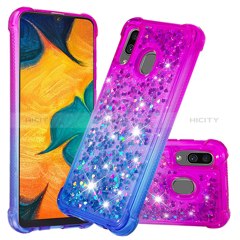 Coque Silicone Housse Etui Gel Bling-Bling S02 pour Samsung Galaxy M10S Violet Plus