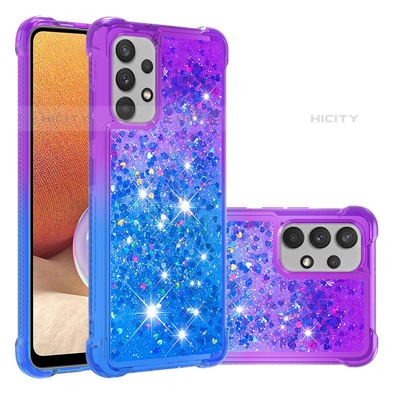 Coque Silicone Housse Etui Gel Bling-Bling S02 pour Samsung Galaxy M32 5G Violet Plus