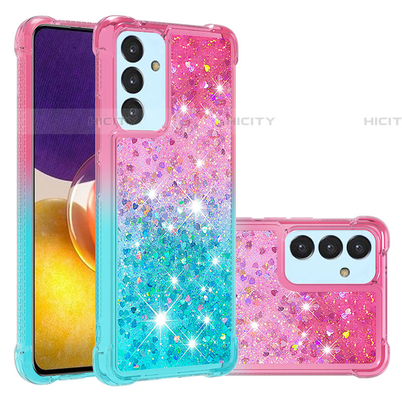 Coque Silicone Housse Etui Gel Bling-Bling S02 pour Samsung Galaxy M34 5G Rose Plus