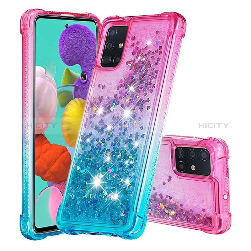 Coque Silicone Housse Etui Gel Bling-Bling S02 pour Samsung Galaxy M40S Rose Plus