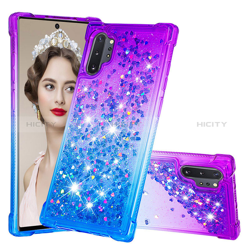 Coque Silicone Housse Etui Gel Bling-Bling S02 pour Samsung Galaxy Note 10 Plus 5G Violet Plus