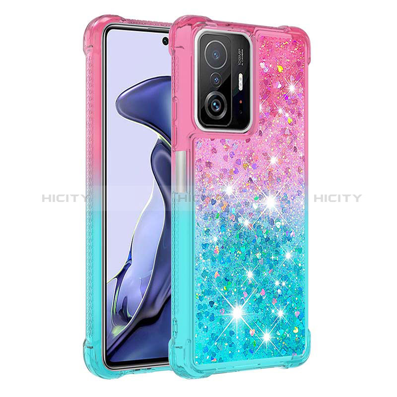 Coque Silicone Housse Etui Gel Bling-Bling S02 pour Xiaomi Mi 11T Pro 5G Rose Plus