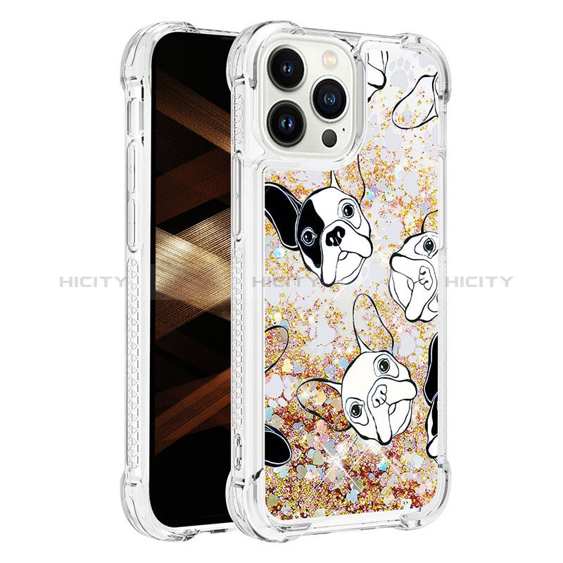 Coque Silicone Housse Etui Gel Bling-Bling S03 pour Apple iPhone 14 Pro Or Plus