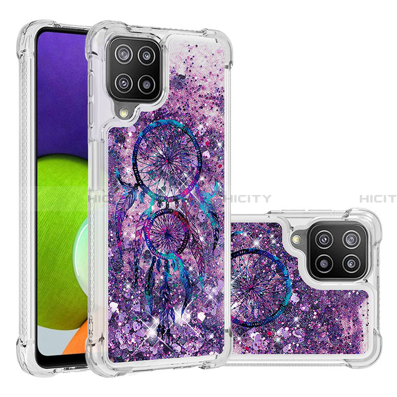 Coque Silicone Housse Etui Gel Bling-Bling S03 pour Samsung Galaxy A22 4G Violet Plus