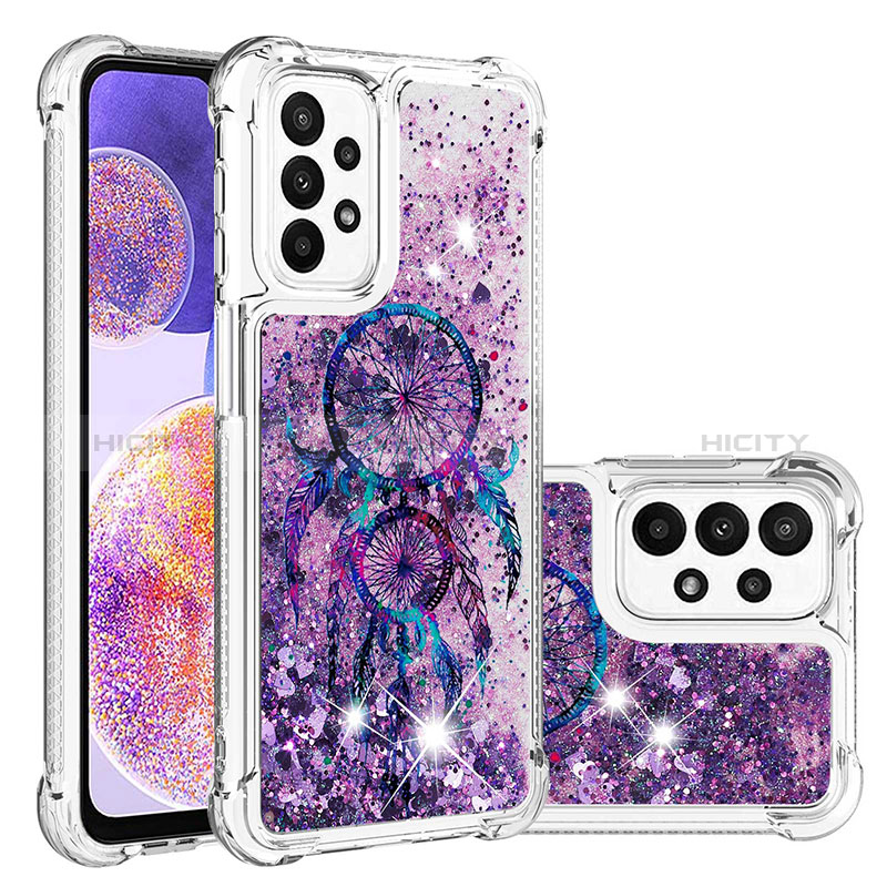 Coque Silicone Housse Etui Gel Bling-Bling S03 pour Samsung Galaxy A23 5G Violet Plus