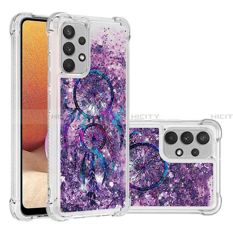 Coque Silicone Housse Etui Gel Bling-Bling S03 pour Samsung Galaxy A32 5G Violet Plus