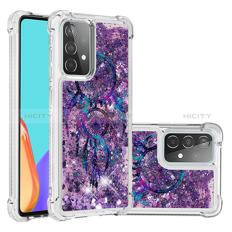 Coque Silicone Housse Etui Gel Bling-Bling S03 pour Samsung Galaxy A52s 5G Violet Plus