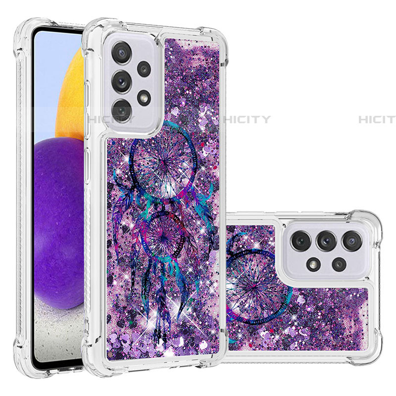 Coque Silicone Housse Etui Gel Bling-Bling S03 pour Samsung Galaxy A73 5G Violet Plus