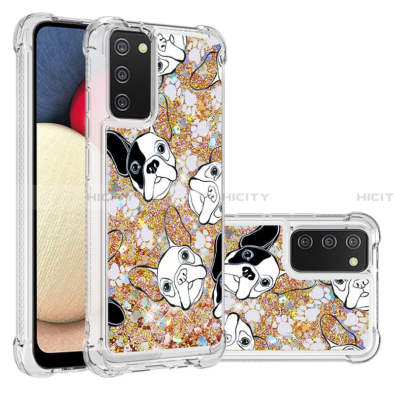 Coque Silicone Housse Etui Gel Bling-Bling S03 pour Samsung Galaxy F02S SM-E025F Or Plus