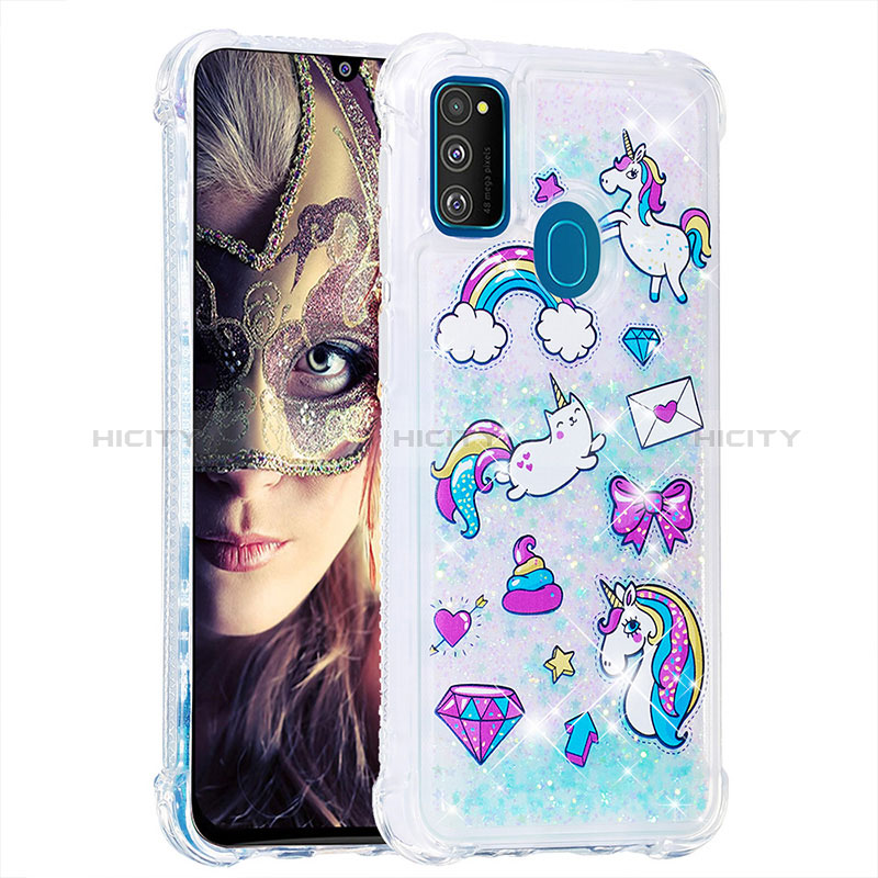 Coque Silicone Housse Etui Gel Bling-Bling S03 pour Samsung Galaxy M21 Plus