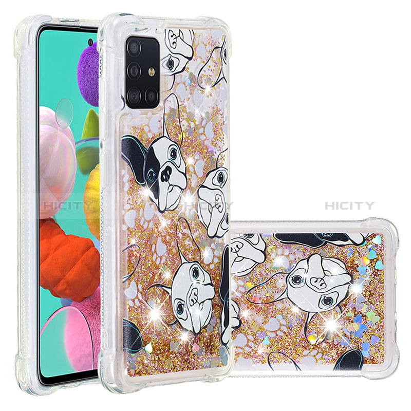 Coque Silicone Housse Etui Gel Bling-Bling S03 pour Samsung Galaxy M40S Or Plus