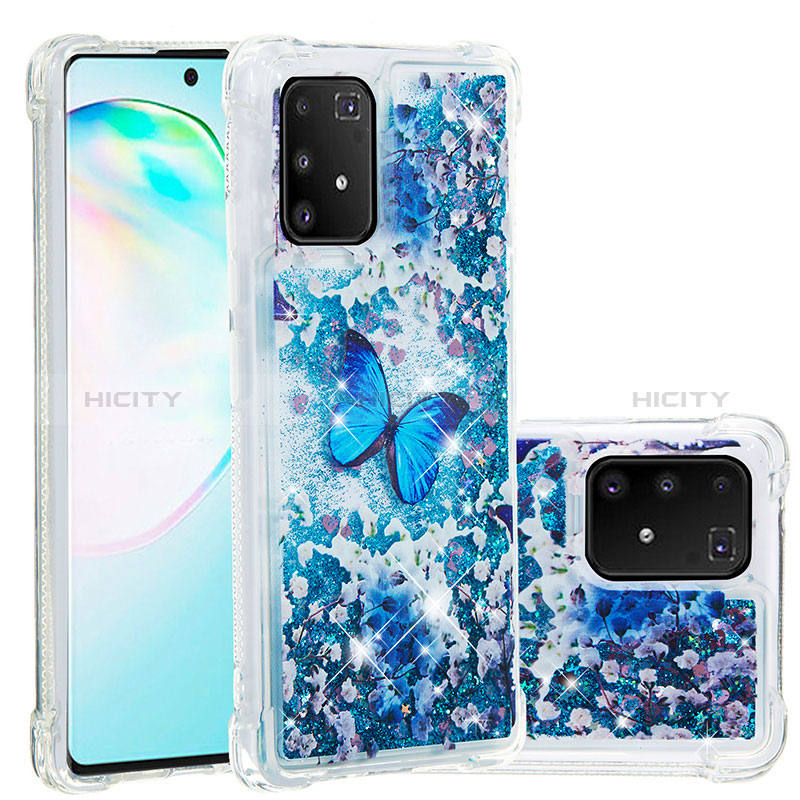 Coque Silicone Housse Etui Gel Bling-Bling S03 pour Samsung Galaxy S10 Lite Bleu Plus