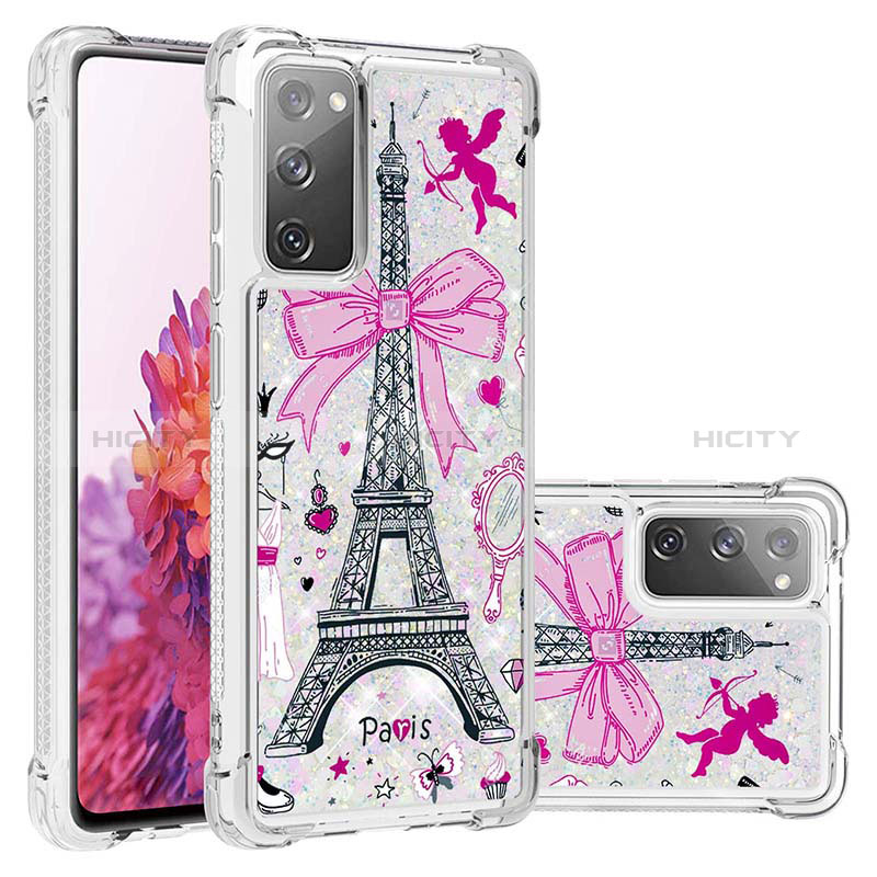 Coque Silicone Housse Etui Gel Bling-Bling S03 pour Samsung Galaxy S20 FE 5G Rose Plus