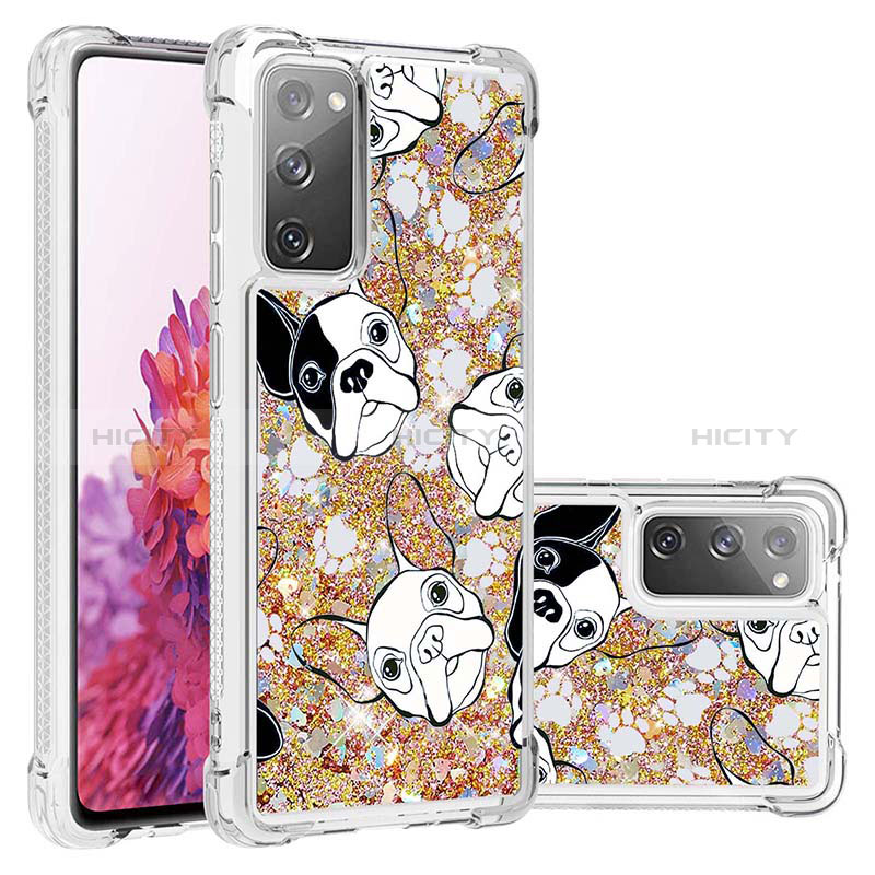 Coque Silicone Housse Etui Gel Bling-Bling S03 pour Samsung Galaxy S20 Lite 5G Or Plus