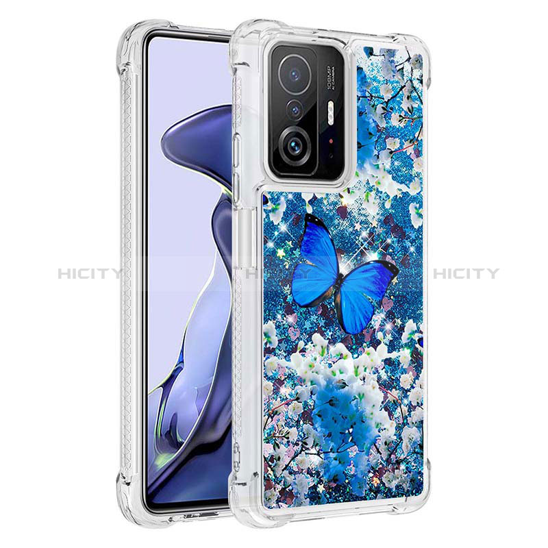 Coque Silicone Housse Etui Gel Bling-Bling S03 pour Xiaomi Mi 11T 5G Bleu Plus