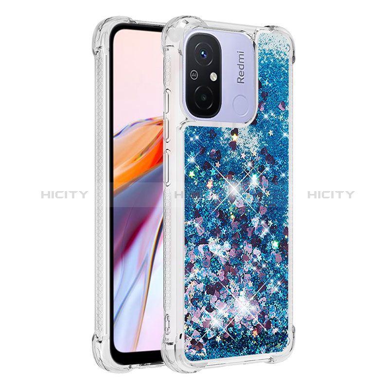 Coque Silicone Housse Etui Gel Bling-Bling S03 pour Xiaomi Poco C55 Bleu Plus