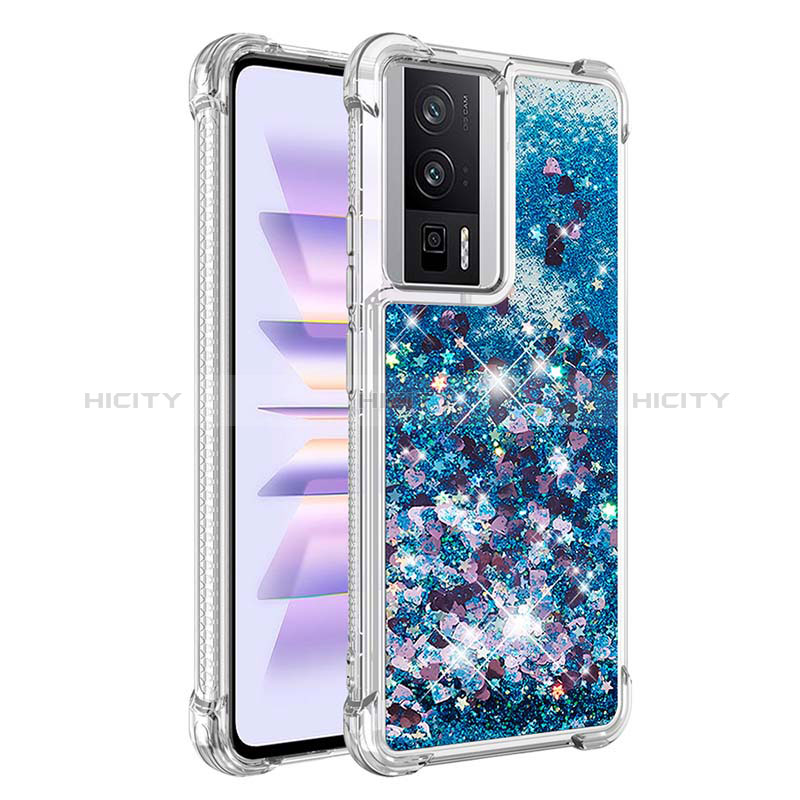 Coque Silicone Housse Etui Gel Bling-Bling S03 pour Xiaomi Poco F5 Pro 5G Bleu Plus